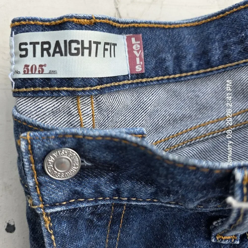 Levi’s 505 Men’s Jeans W34 L30 Medium Wash Straight Leg Denim USA
